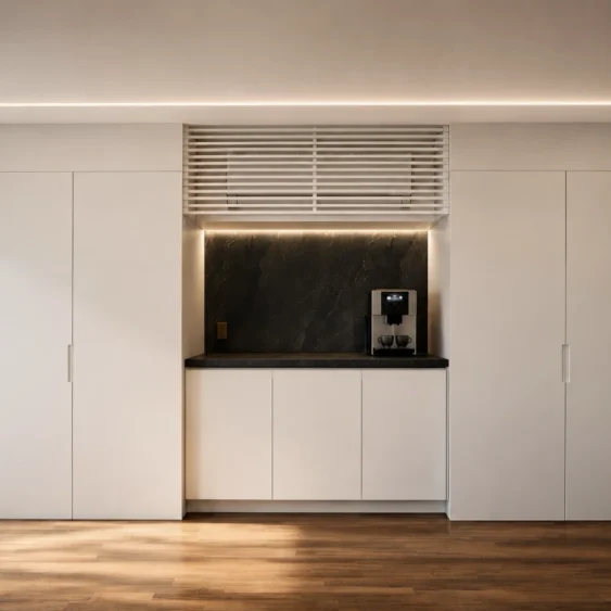 Espacio de coffee bar en el proyecto Departamento Emerson