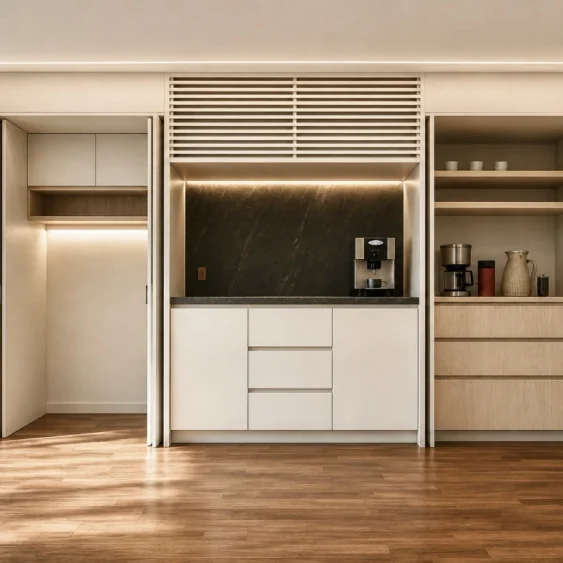 Espacio de coffee bar en el proyecto Departamento Emerson