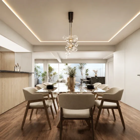 Espacio de comedor en el proyecto Departamento Emerson