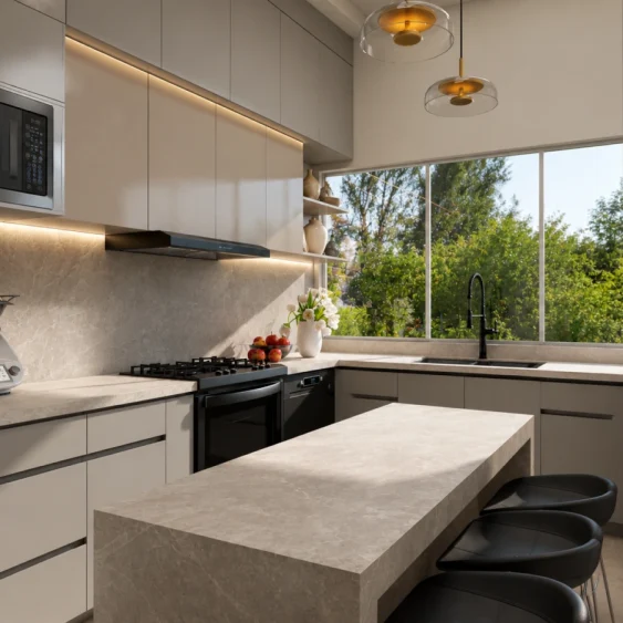 Espacio de cocina del proyecto Romería 55